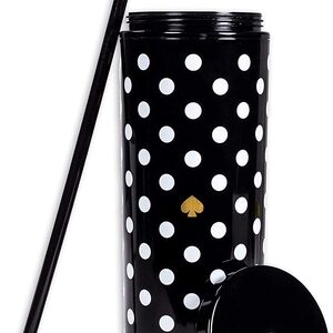 Kate Spade Black and White Polka Dot Tumbler